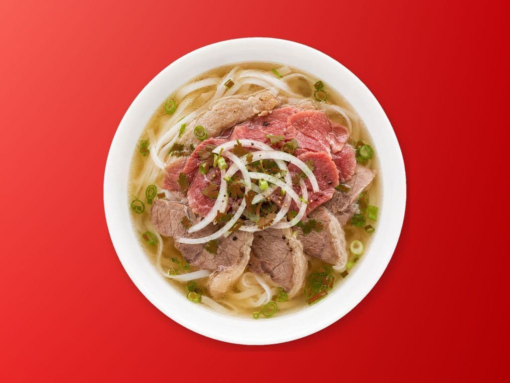 Pho boeuf saignant et flanc de boeuf
