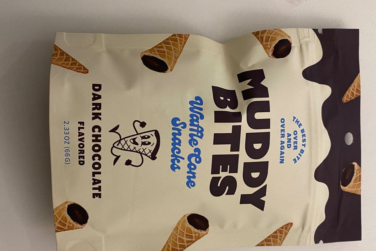 Muddy Bites Waffle cone snacks Dark chocolate (66g) (160 Cal)