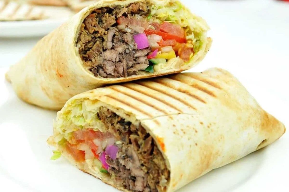 Mixed Beef and Chicken Shawarma Wrap