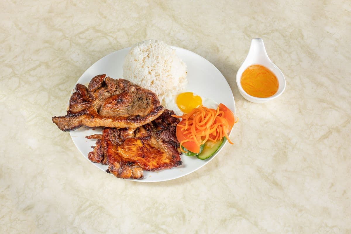 Chicken, Pork, and Fried Egg