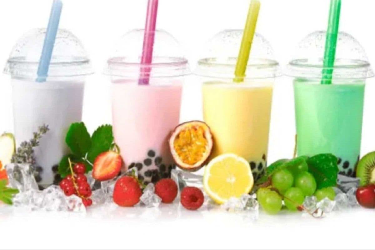 Real Fruit Milk Tea (2-Fruit Blend) (16oz)