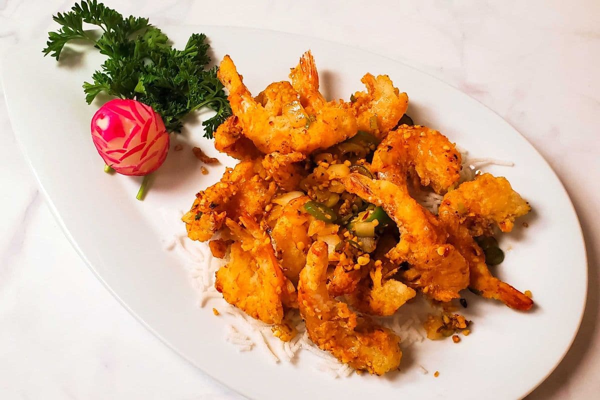 Salt and Pepper Prawns in Shell