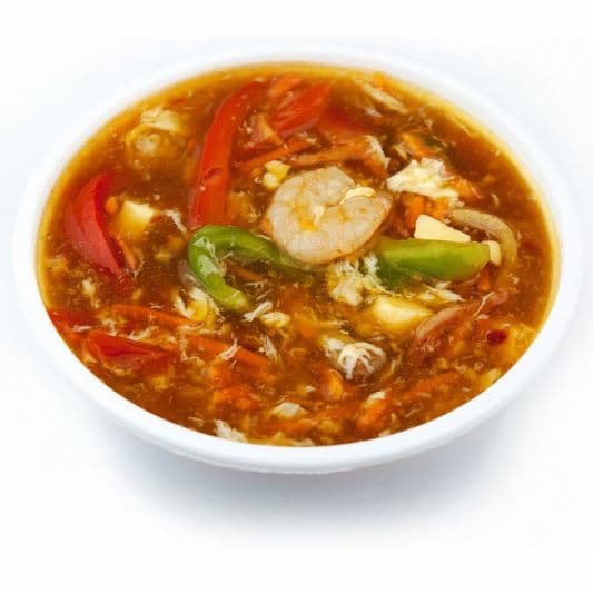 26. Hot-and-Sour Soup with Chicken and Shrimp