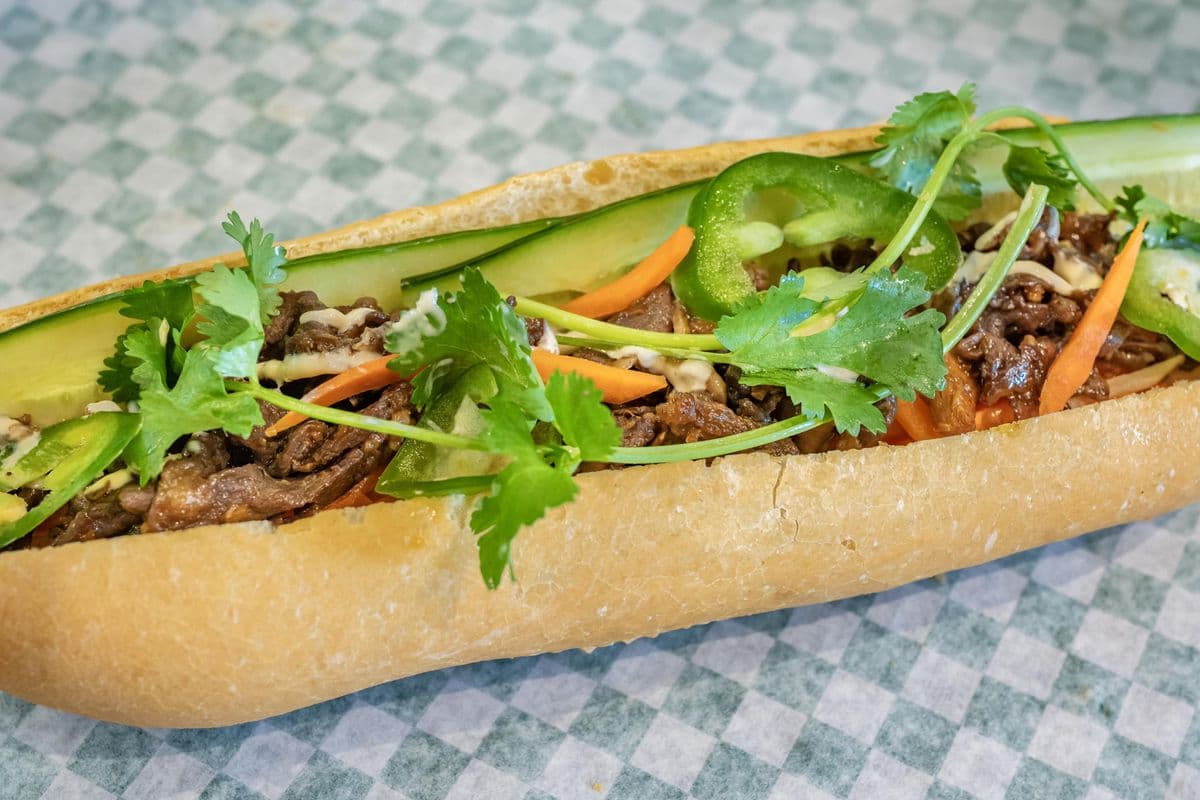 Grilled Lemongrass Beef Baguette Sandwich