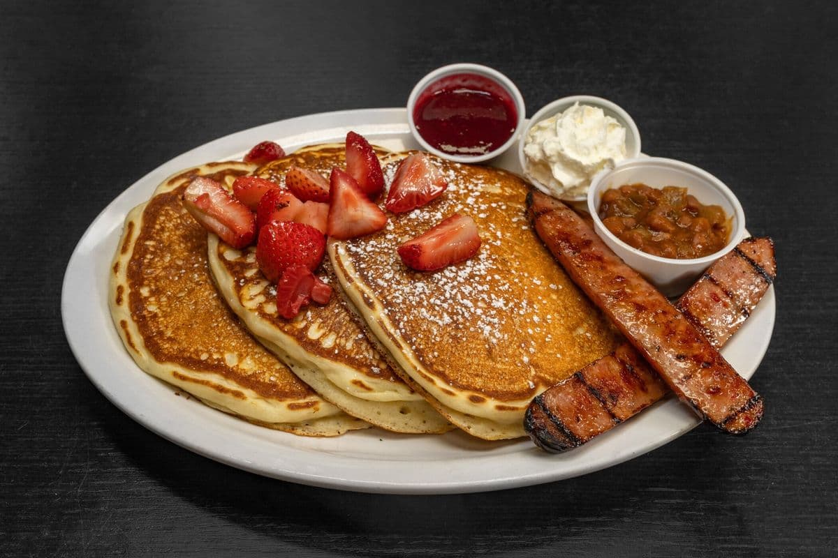 House Buttermilk Pancakes with Island Sausage