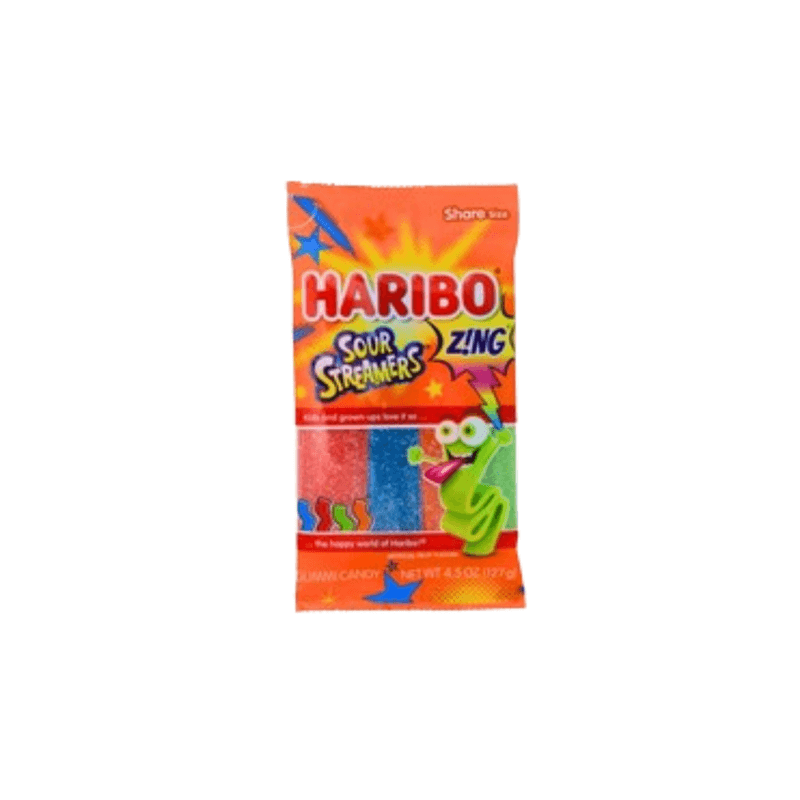 Zing Sour Streamers Peg Bag Haribo - USA (4.5oz)