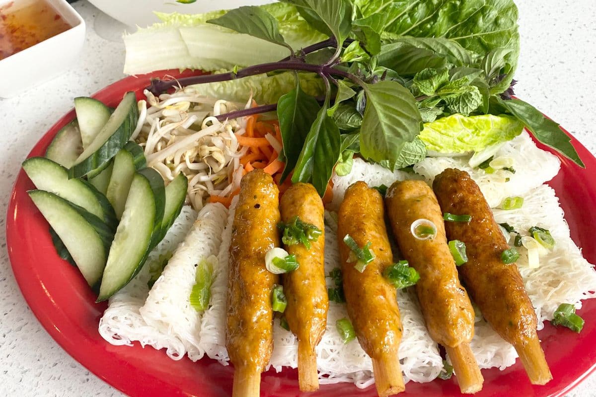 WR4. Grilled Sugarcane Shrimp Paste (Banh Hoi Chao Tom)