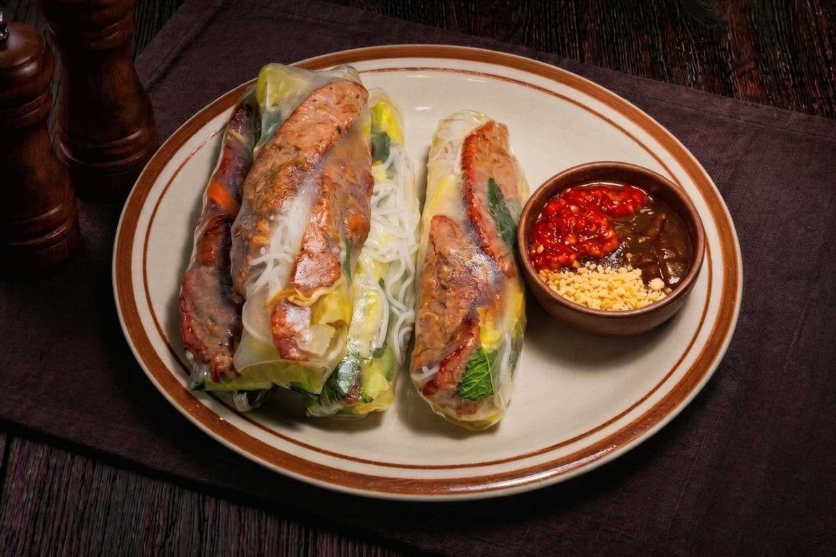 2B. Pork Skewers Fresh Rolls (4 Pcs)