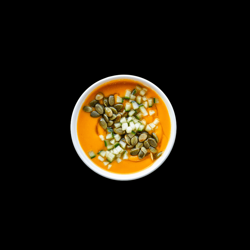 Squash, Sage & Lentil with Diced Cucumber, Toasted Pepitas & Maple Syrup