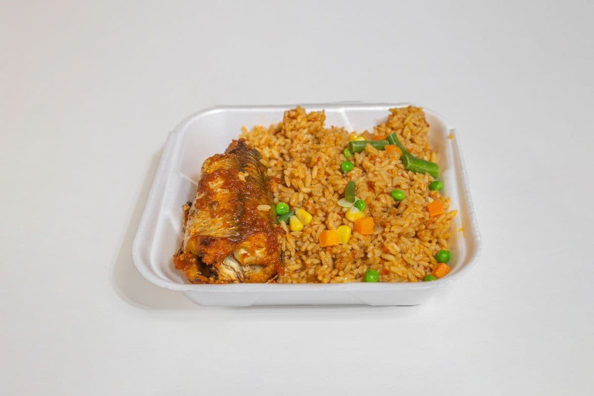Jollof Rice with Stewed Fish