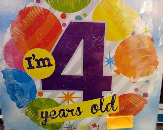 18" Round Foil Balloons (4th Birthday)