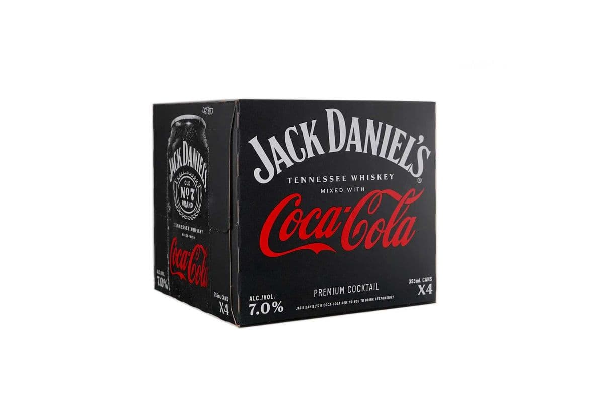 Jack Daniel'S and Coca-Cola 4 Cans (4 x 355ml)