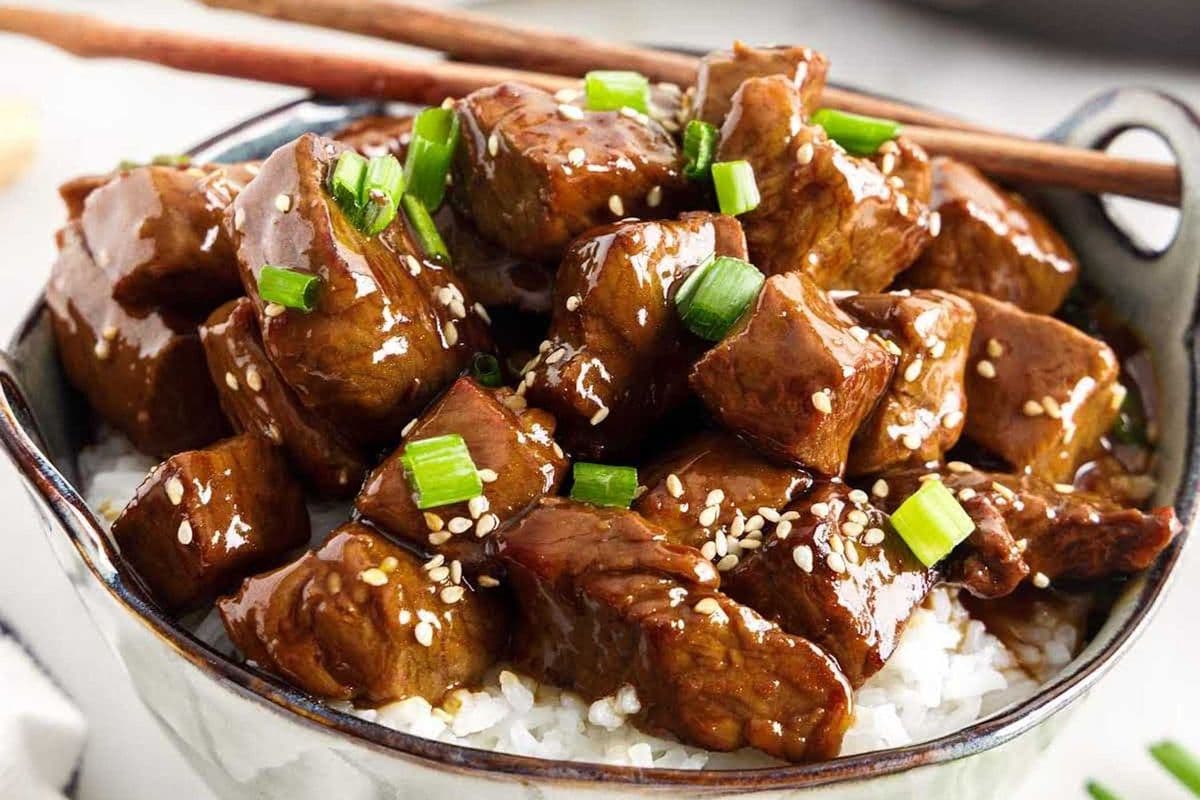 New Teriyaki Beef with rice