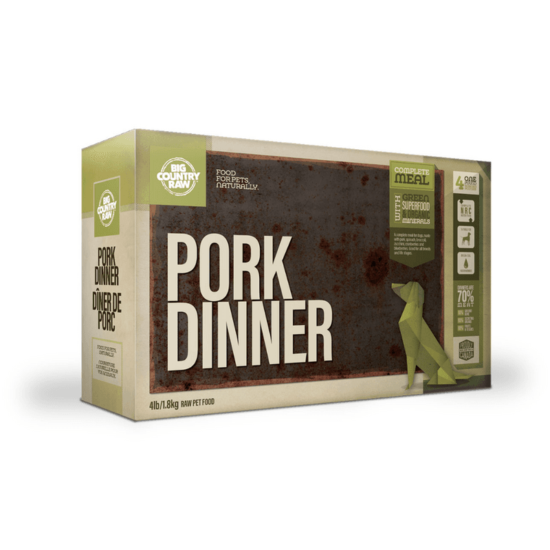 Big Country Raw Frozen Dog Food - Pork Dinner (4 lb)
