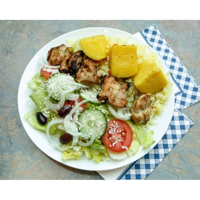 Homemade Chicken Souvlaki Dinner