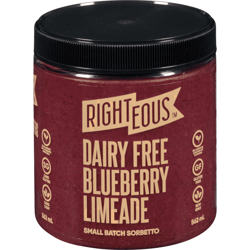 Righteous Dairy-Free Blueberry Limeade Sorbetto