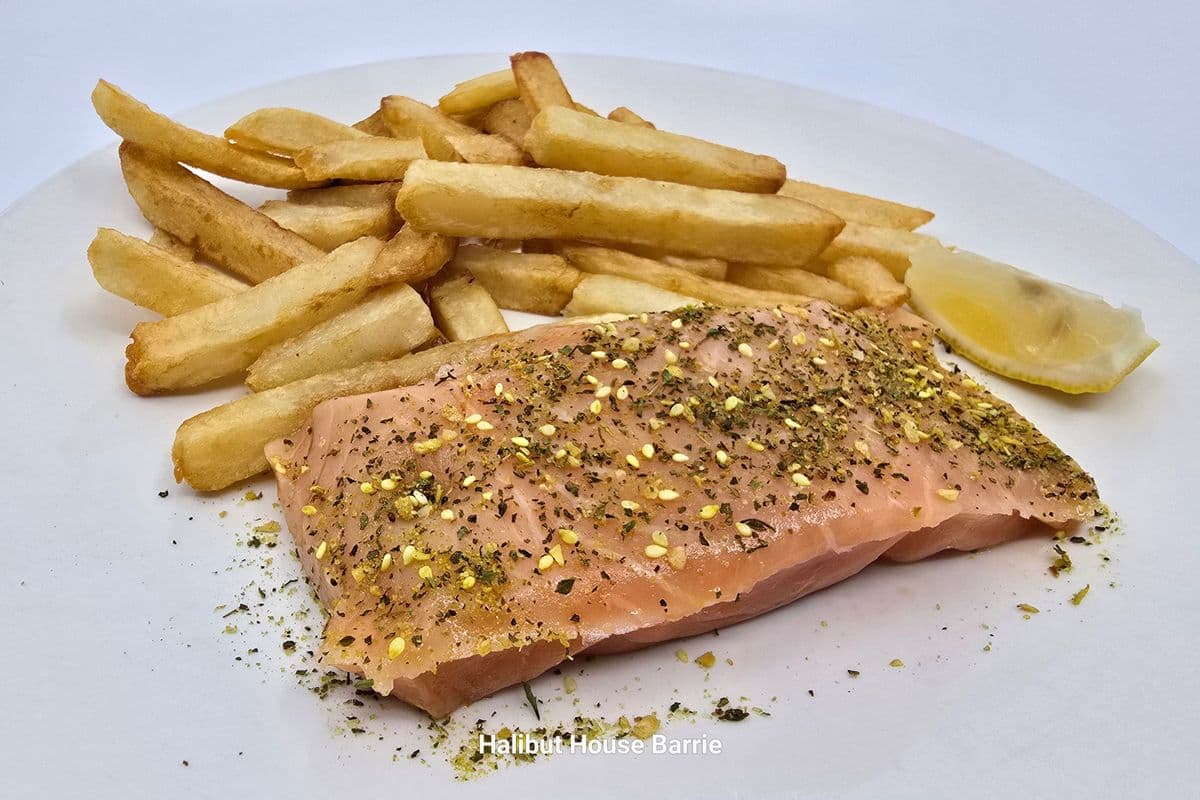 Grilled Atlantic Salmon and Chips