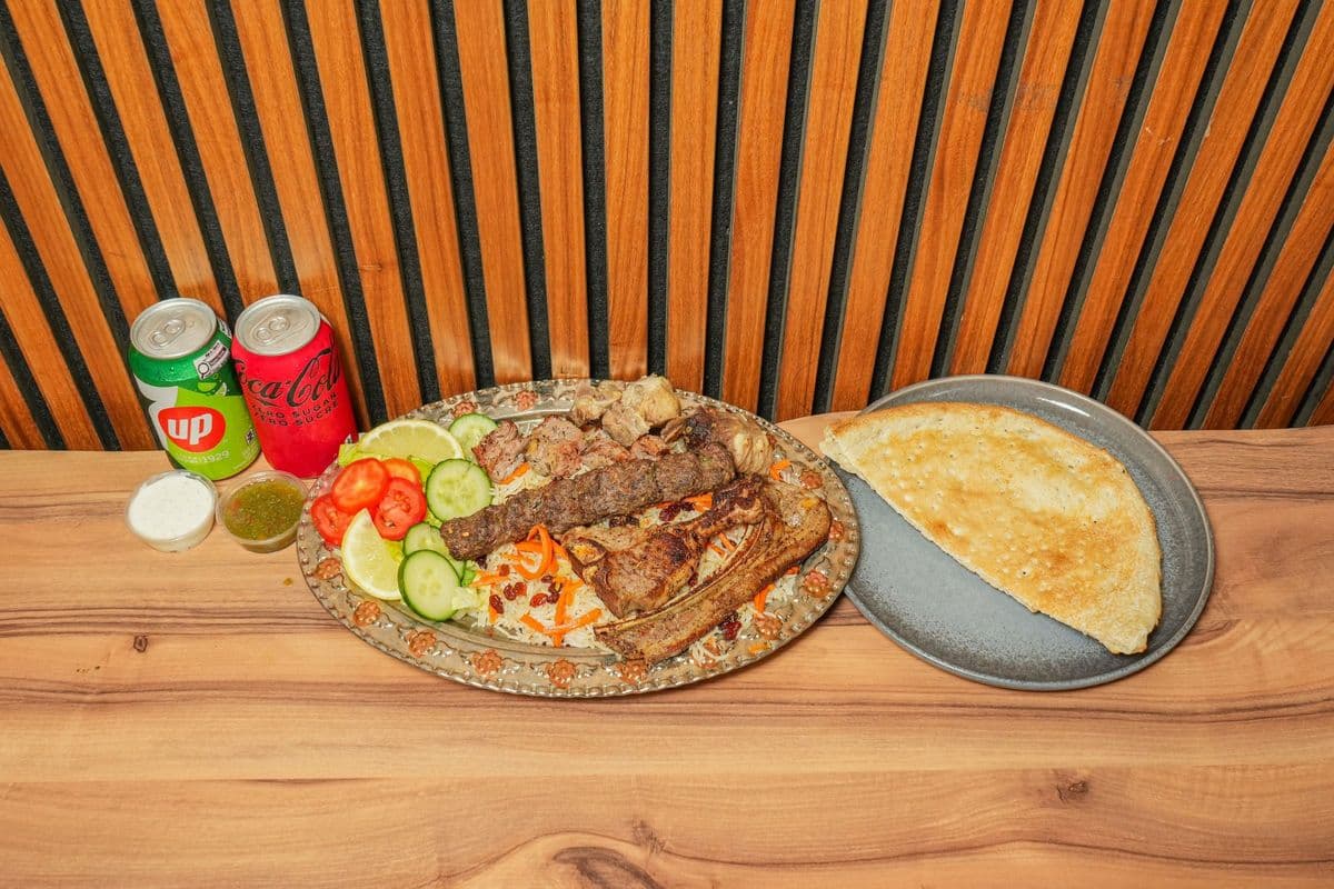 Royal beef and lamb kabab platter for 2