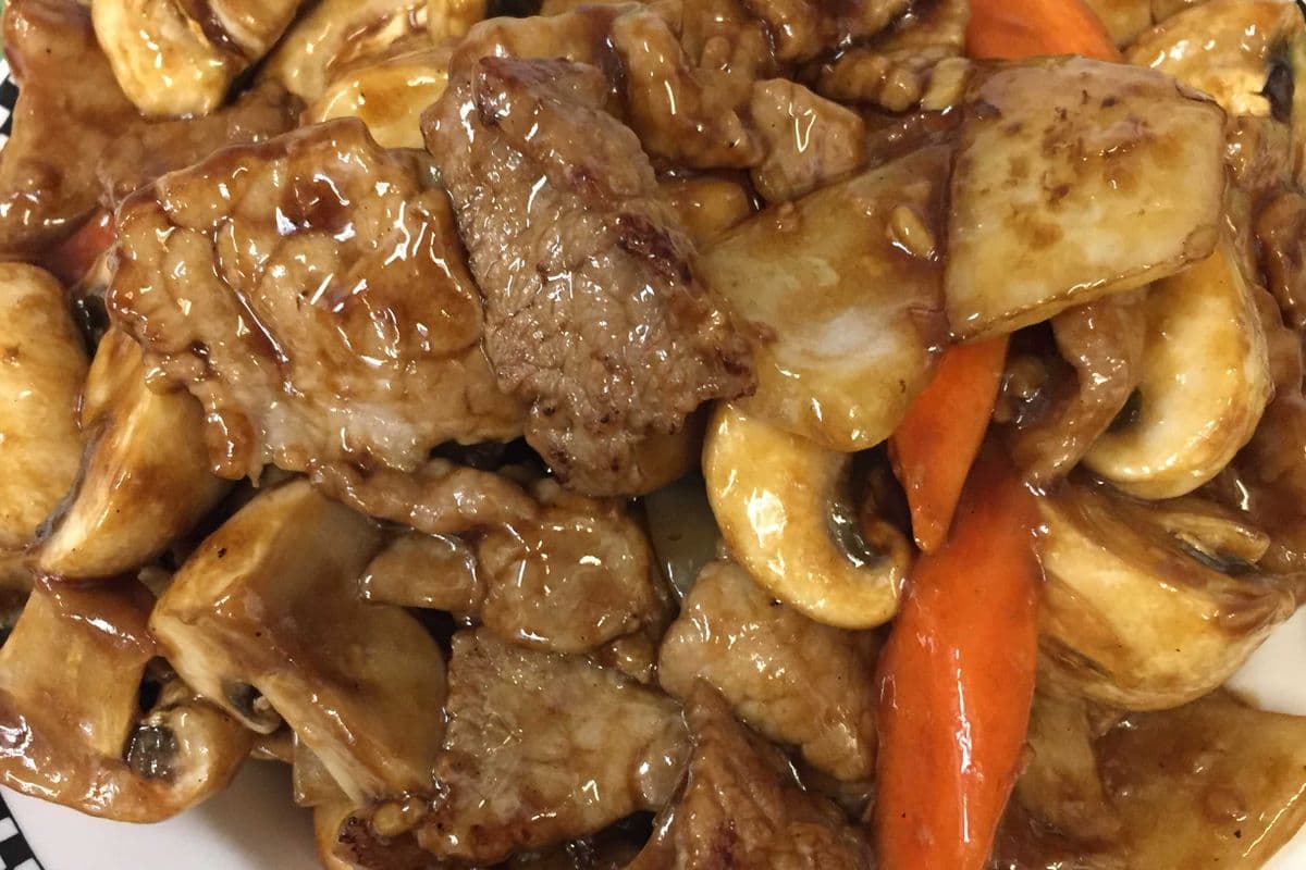 65. Stir Fried Mushroom with Chicken or Beef