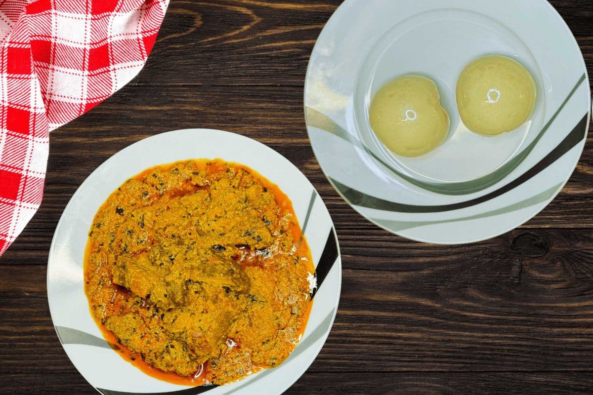 Egusi Soup with Pounded Yam