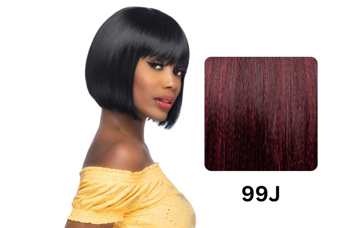 (99J) Amore Mio Synthetic Fringed End Bob With Swept Bang - AW-BANDI
