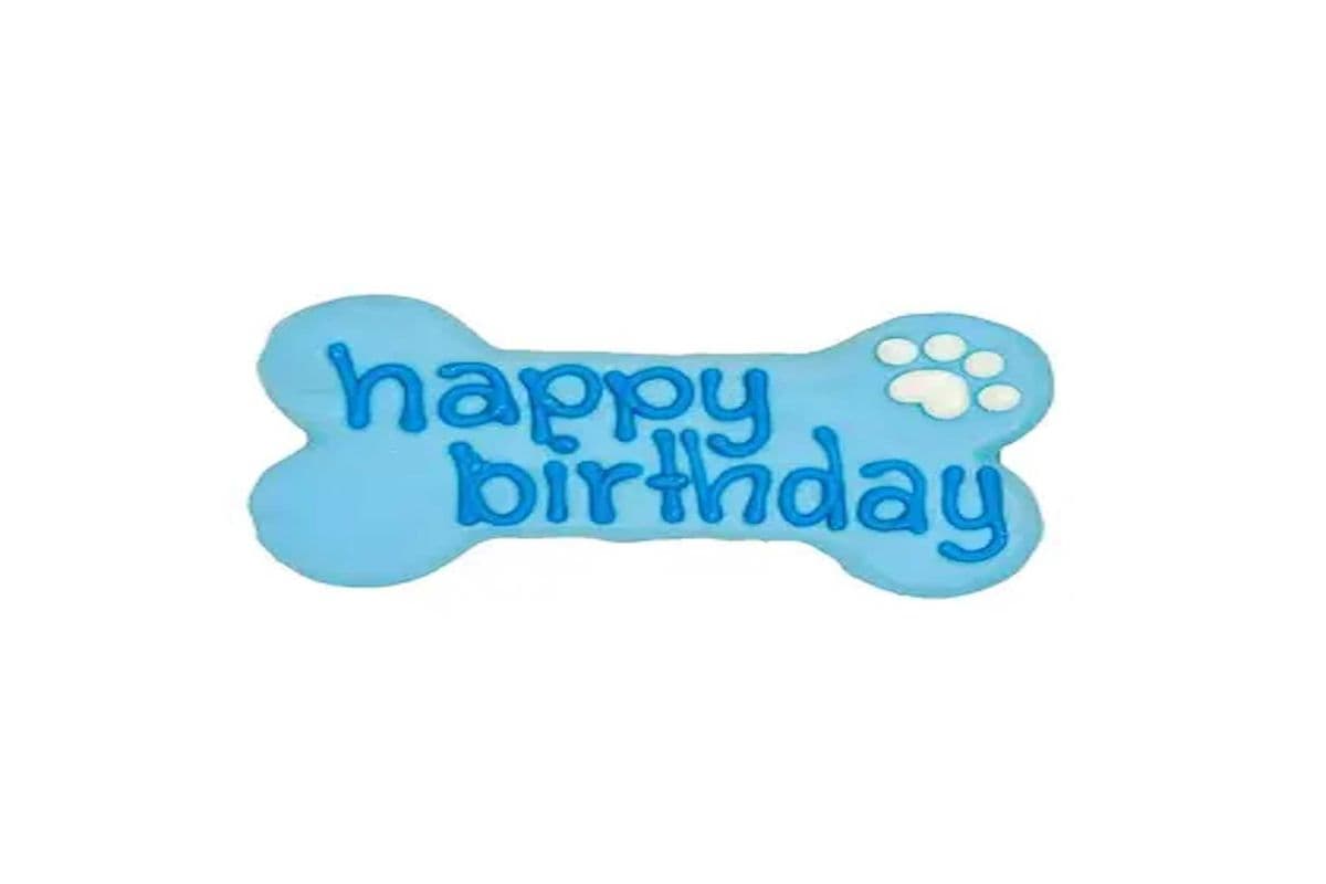 Blue Barkday Bone Dog Cookie (1)