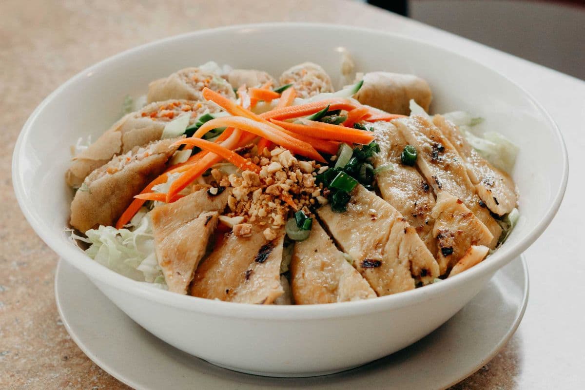 72B. Char-Broiled Lemongrass Chicken (White Meat) and Spring Roll Vermicelli