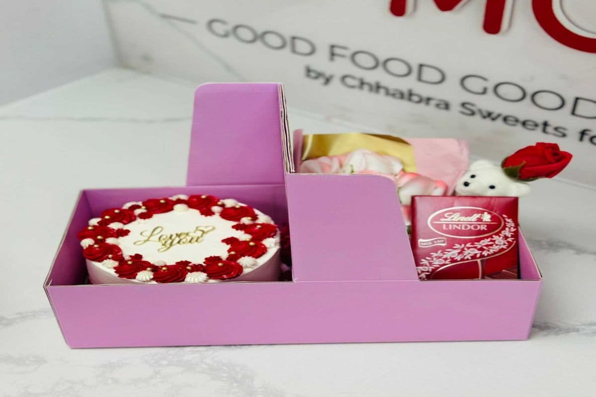 Cake with Flower and Chocolate Hamper