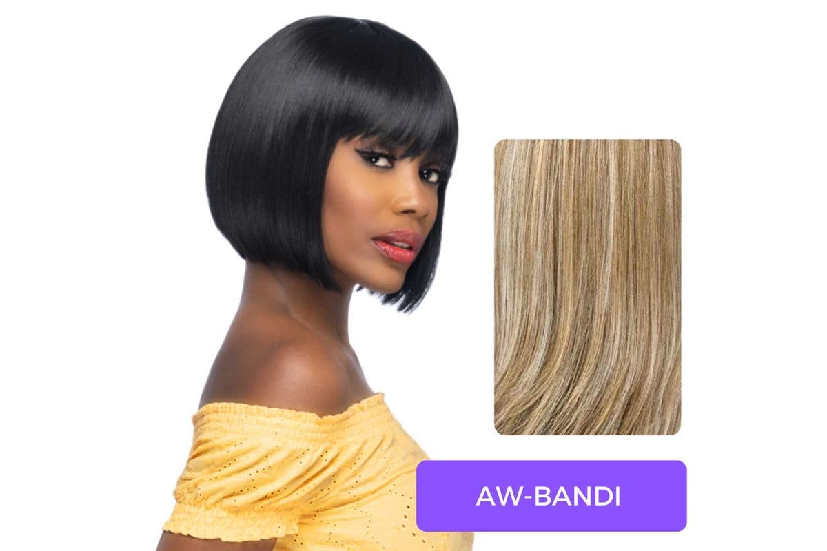 (P2216) Amore Mio Synthetic Fringed End Bob With Swept Bang - AW-BANDI