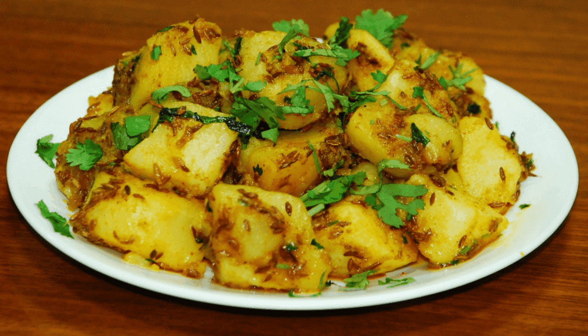 Jeera Aloo & a butter naan