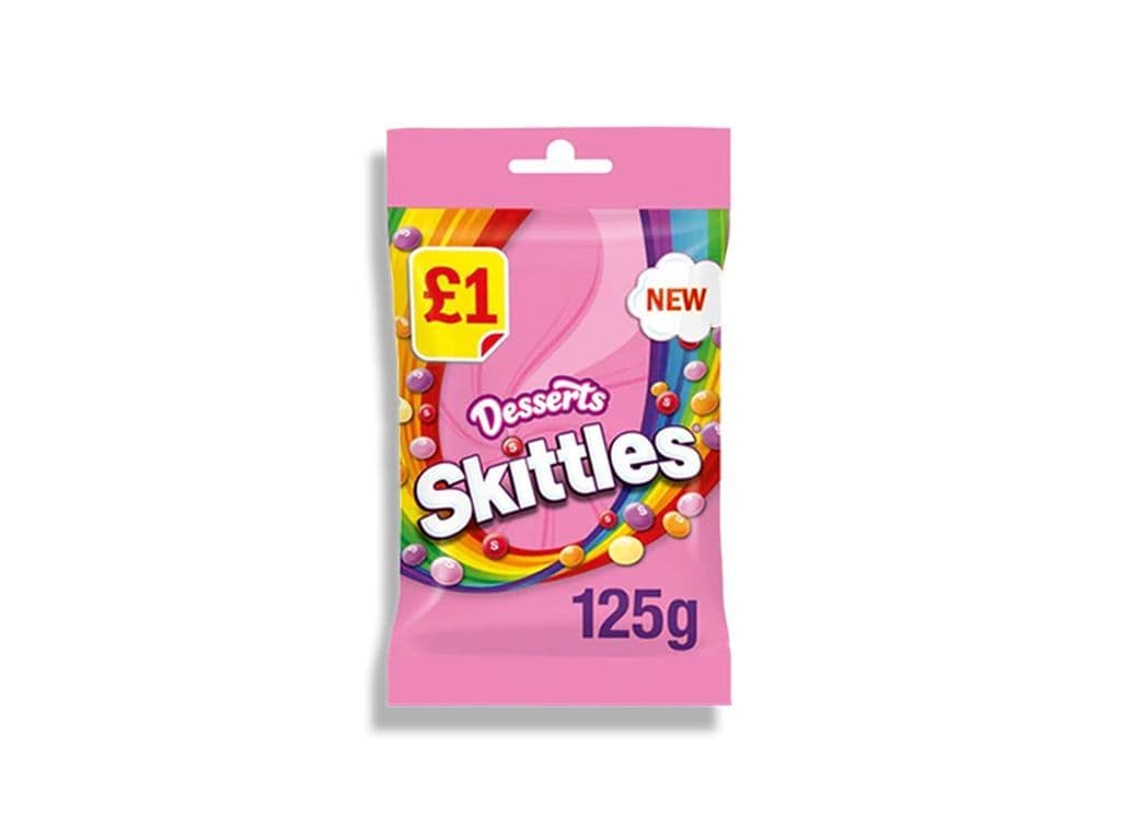 Skittles Desserts UK Chewy Candy 125g Bag