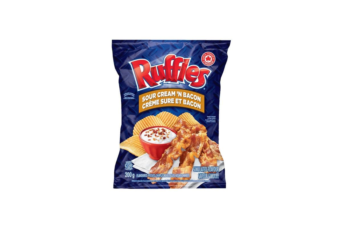 Ruffles Crème sure et bacon (200g) 77624 / Ruffles Sour Cream & Bacon (200g) 77624