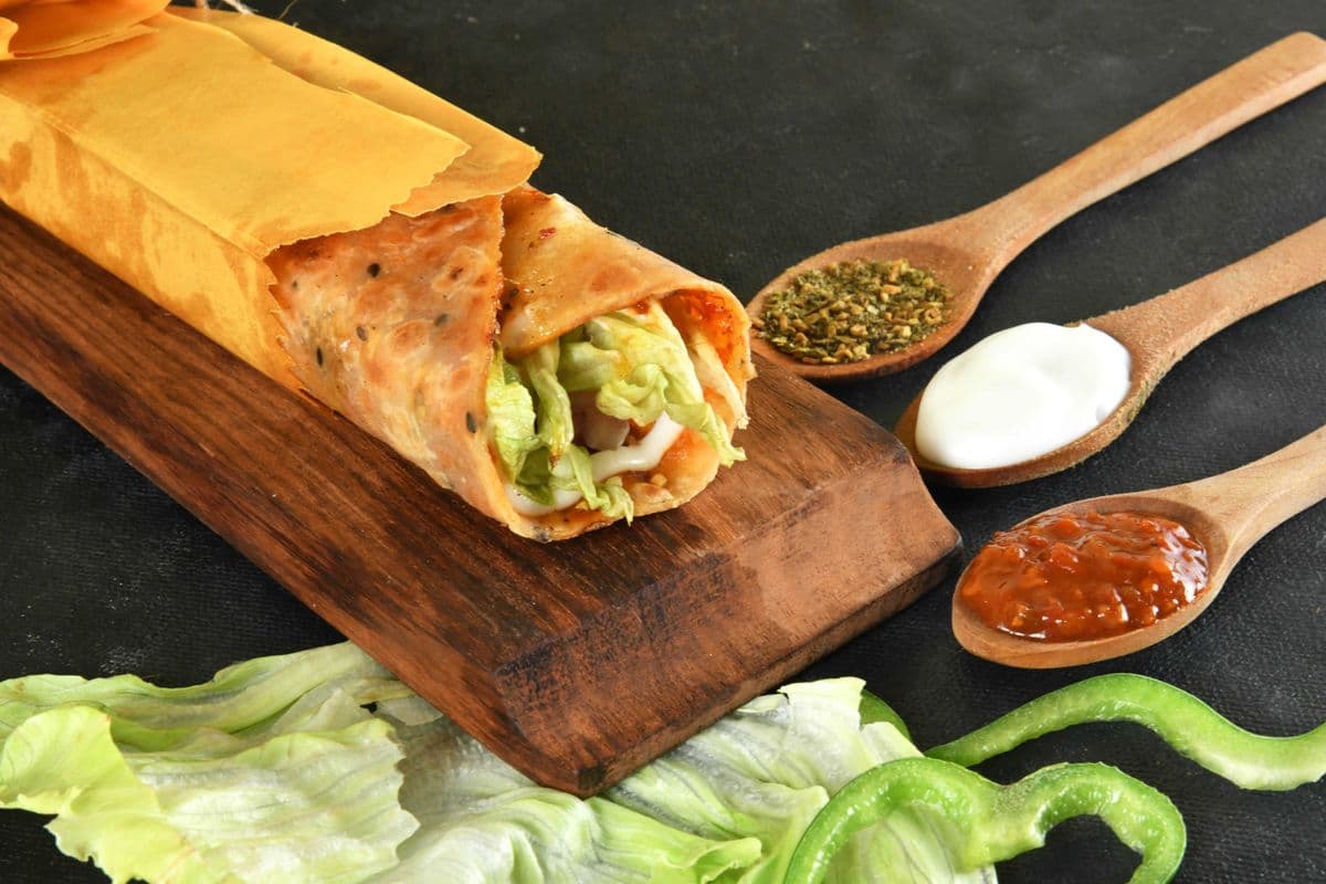 Jain Spicy Paneer Wrap