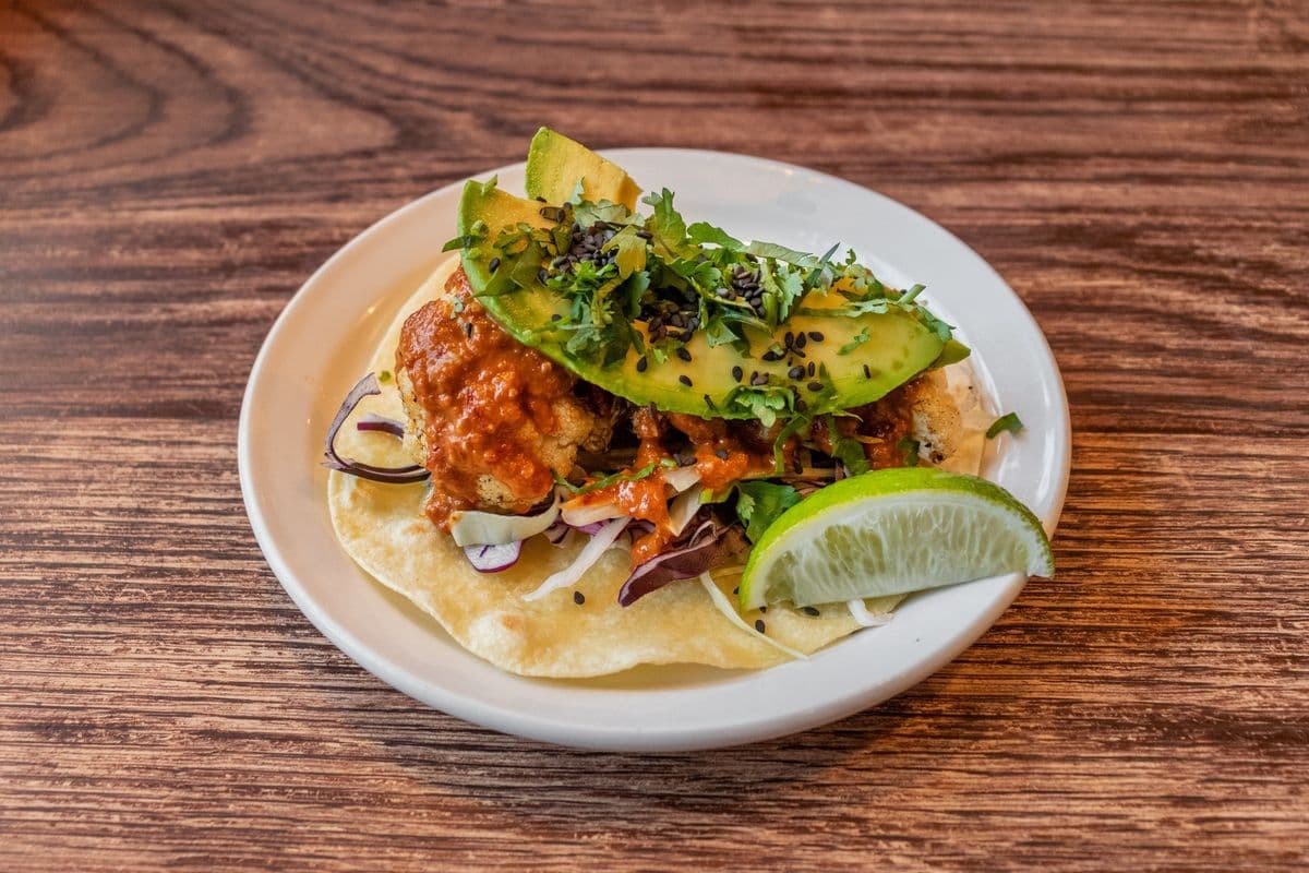 Cauliflower Taco with Peanut Macha Salsa
