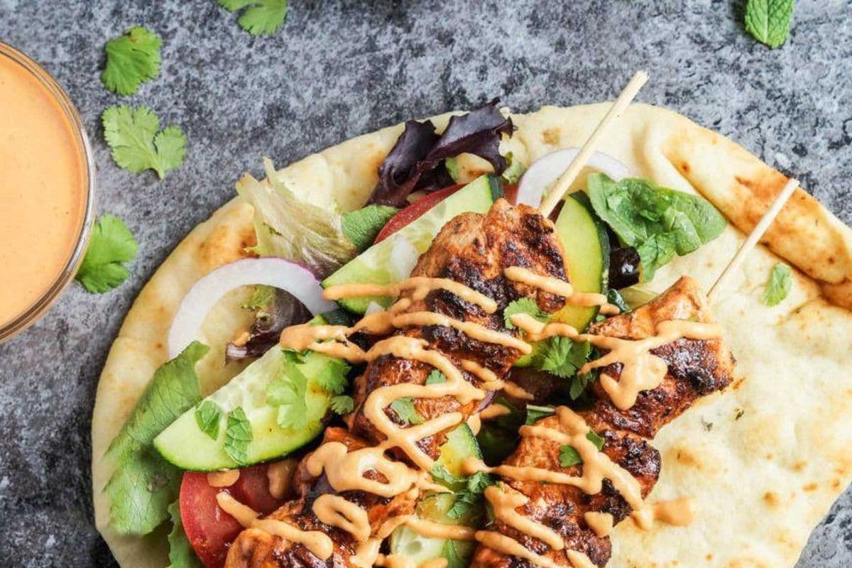 Rouleau naan au poulet / Chicken Naan Roll