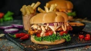 Tandoori Chicken Burger & Fries
