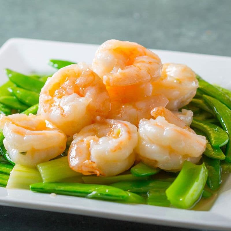 Prawns with Seasonal Vegetables 時菜炒蝦球