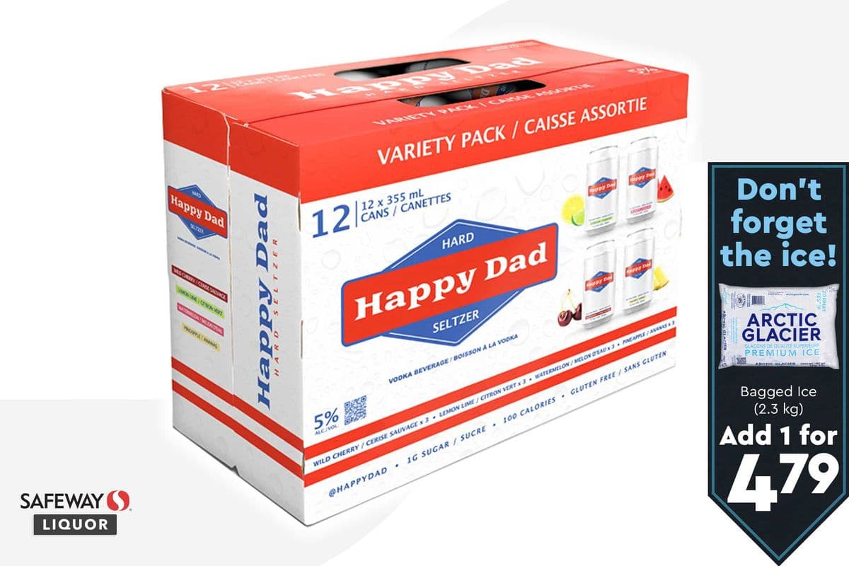 Happy Dad Hard Seltzer Variety Pack (12 x 355 ml)