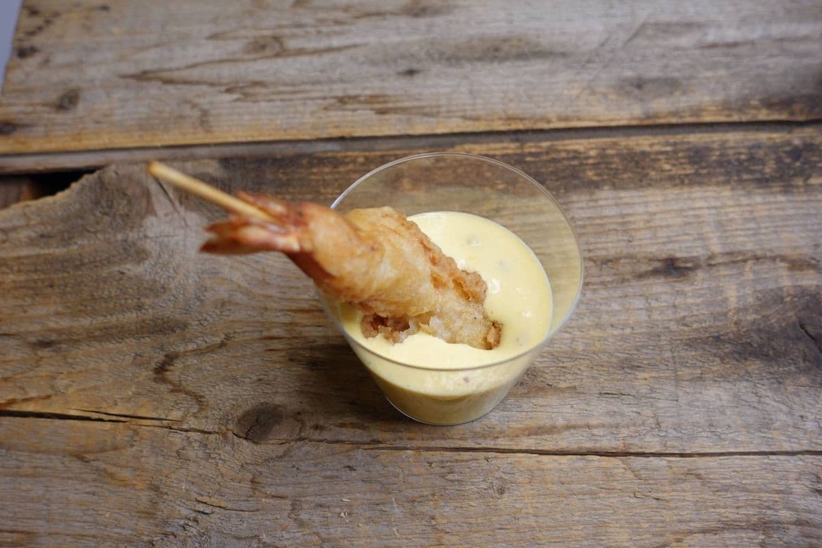 Bull and Filly - Jumbo Prawns Skewers with Mango Coulis