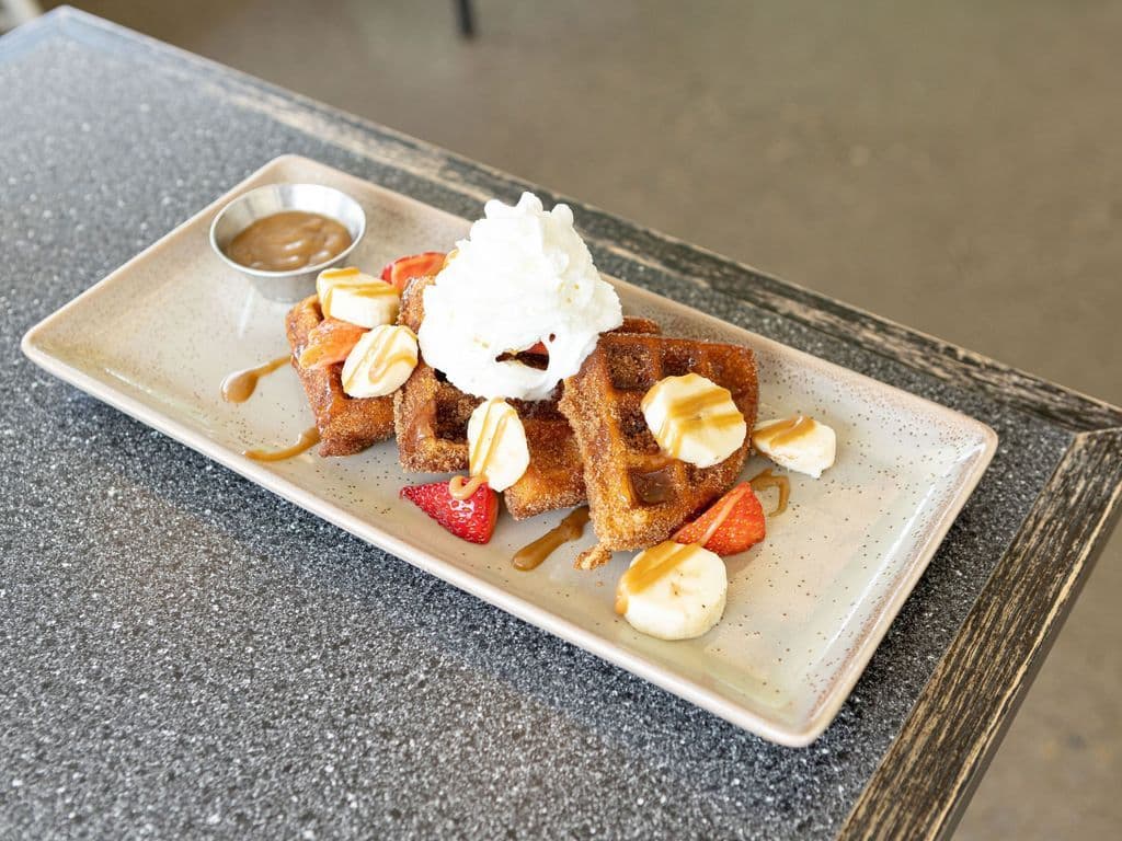 Salted Caramel Churro Waffles