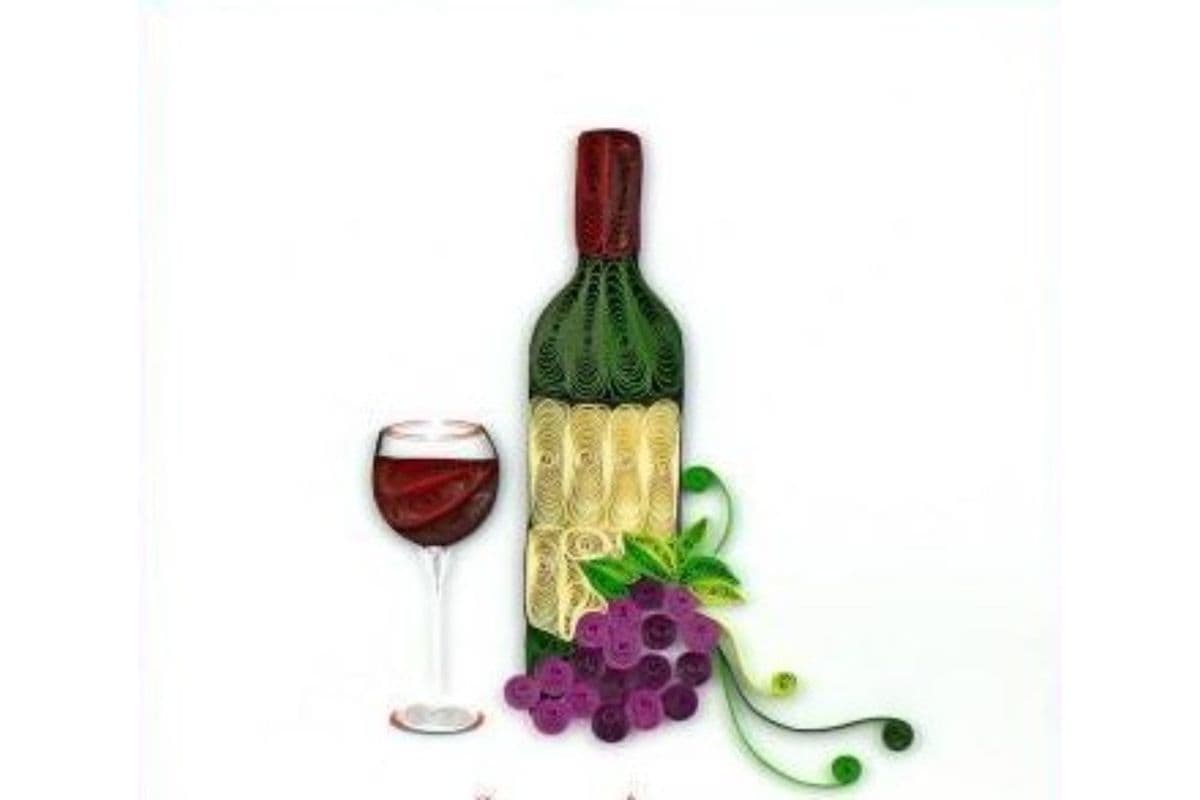 Wine Glass & Bottle Congrats Card CG809