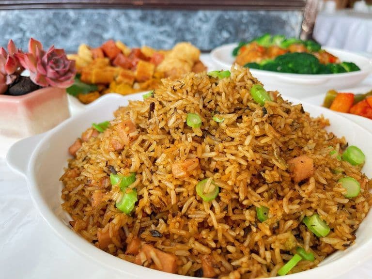 130. Fried Rice with Dried Olives and Mock Ham