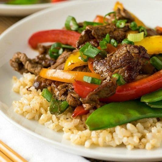77. Stir-Fried Teriyaki Beef with Vegetable