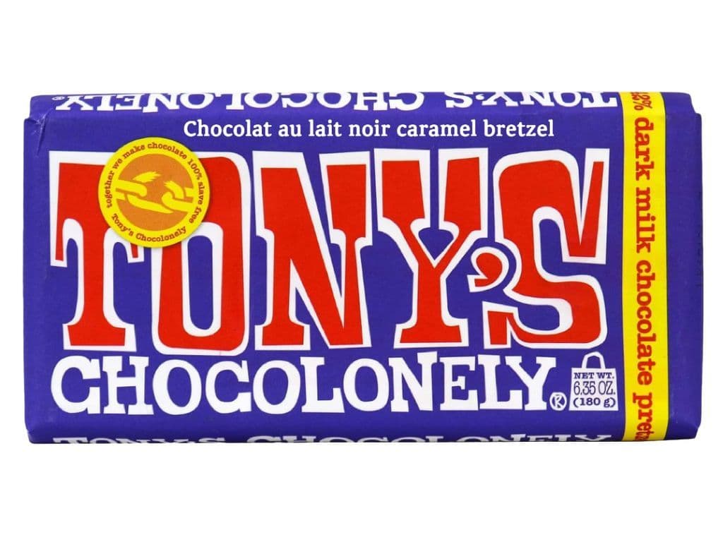 Tonys Chocolonely Dark Milk Chocolate Pretzel Toffee Bar 180g