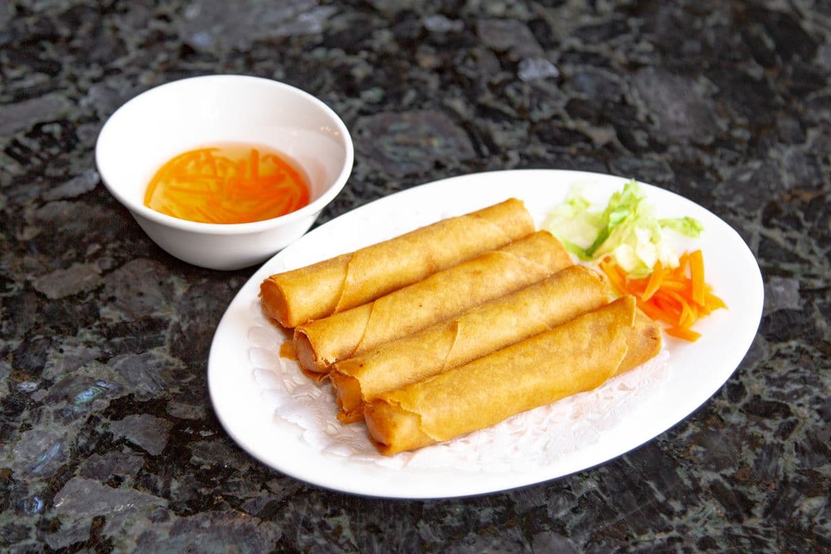 1. Deep-Fried Pork Spring Rolls (4 pcs)