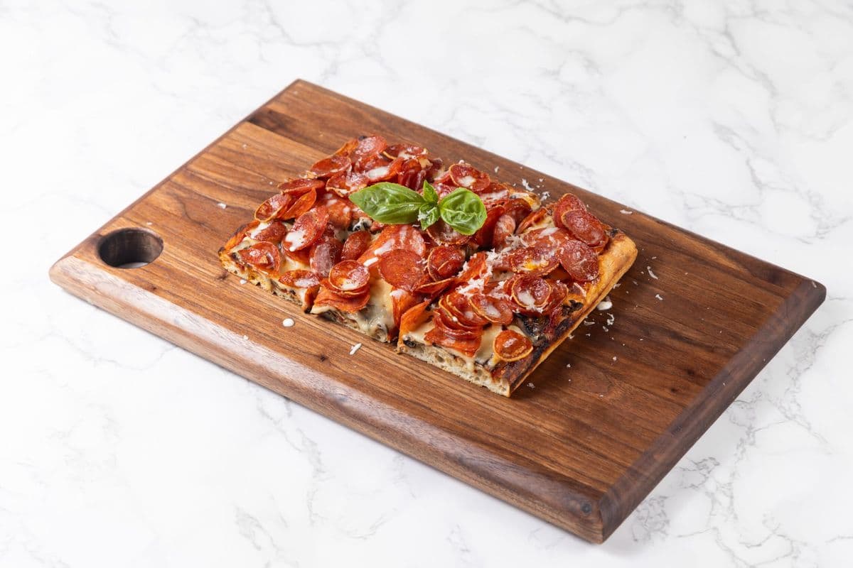 Funghi and Peperoni HALF SHEET Pizza