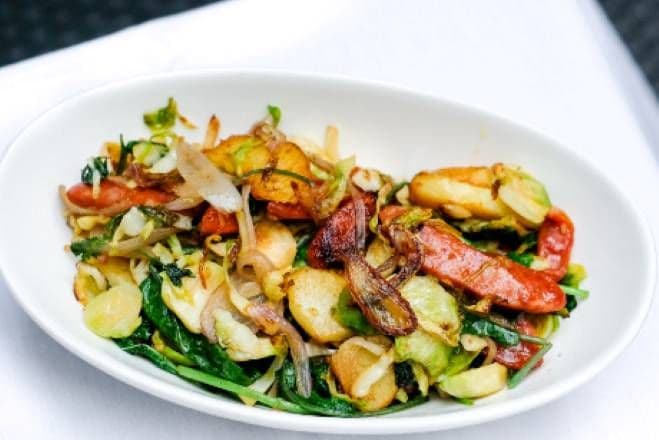 Brussels Sprouts and Chorizo Hash
