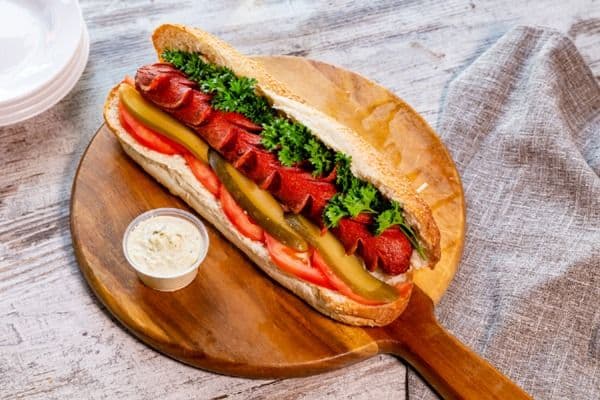 Beef Sausage Sandwich