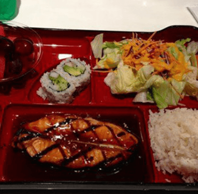 #0312. Wild Salmon Teriyaki Bento Box with Two Pieces of Salmon