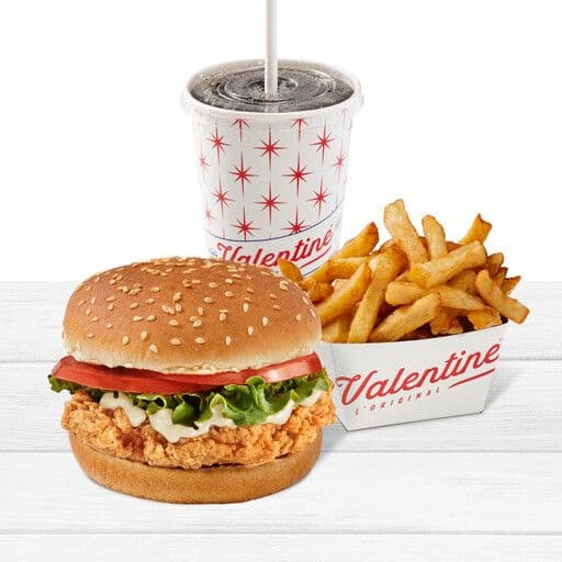 Trios burger de poulet avec frites / Chicken Burger Trios with Fries